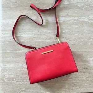 Steve Madden Red Crossbody Bag with Gold Plate